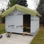 12x16 Gable 7' sides on slab built complete and delivered